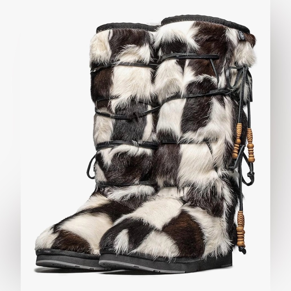 AU&MU Aumu Suede Fur Shearling Knee High Winter Snow Boots 
 Sheepskin